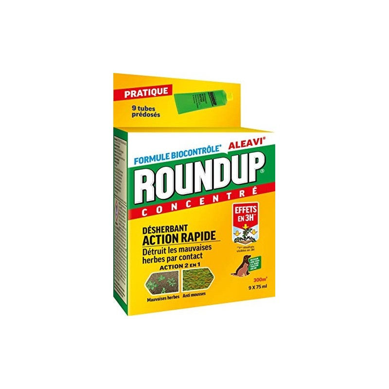 Roundup Desherbant Polyvalent Rapide Tubes Pre Doses Tube 75mlx9 Rtub9