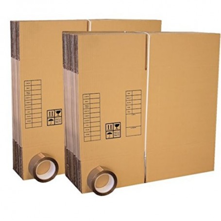 Lot de 10 boites en Carton Avec poignées 40X30X27 CM Haute résistance 20KG  pour déménagement couleur