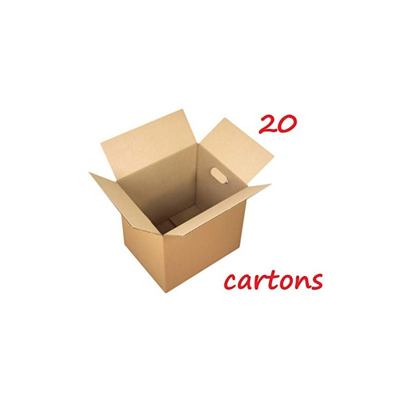 Lot de 20 boites en Carton Avec poignées pour déménagement