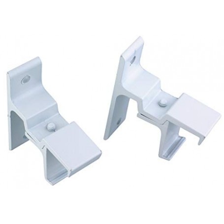 ATELIERS 28 RAIL ACCESSOIRE 24X16 1 SUPPORT DOUBLE MUR RAIL À CLIPSER ALU 14CM LAQUÉ BLANC